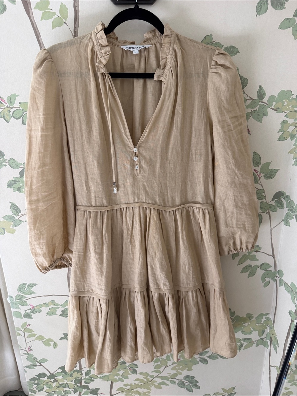 Veronica Beard Sandstone Tiered Mini Dress